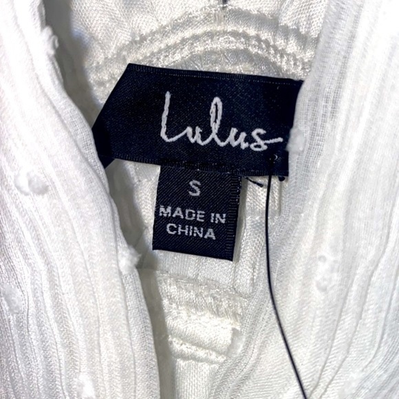 Lulus dreamy mood white Swiss dot tiered midi dress. Polyester. Size Small. - Picture 12 of 14